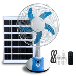 Ventilateur solaire de 16 pouces de bonne qualité avec éclairage LED, sortie USB, rechargeable, certifié CE, avec minuterie pour la maison et la table, modèle TA14 Solar Ac - Product Image 2