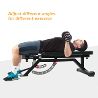 Banc de musculation multifonctionnel réglable en métal VIGFIT, équipement d'exercice à usage commercial, banc inclinable pour entraînement fitness, noir