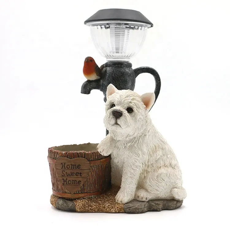 Grosir Jardineria Dekoratif Resin Patung Anjing Pot Bunga Taman Hewan Penanam Luar Ruangan Dekorasi Polyresin Hewan Pot &