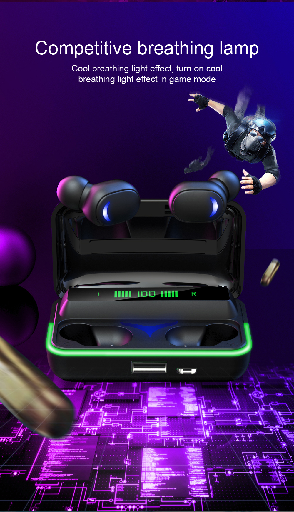 Amason selling E10 Charging Box Earphone Bloothooth TWS Noise Cancelling Waterproof Wireless Headphone Earbud for Mobile Phone