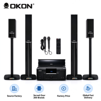 Système de cinéma maison OKON 5.1 canaux, système de haut-parleurs karaoké, microphone sans fil USB, son surround, cinéma maison pour salon