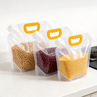Pochettes souples transparentes personnalisées et durables avec fond stable pour riz, farine de soja, aliments, sacs Mylar