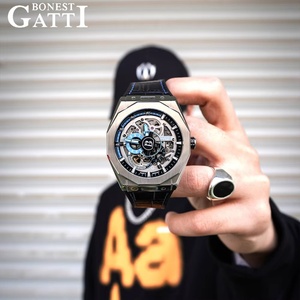 Montre automatique mécanique pour homme de la série King BG7601-B, montre de luxe allemande, boîtier en saphir, coffret cadeau - Product Image 4