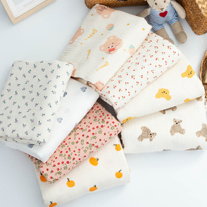 Tissu imprimé 100 % <span class=keywords><strong>coton</strong></span> double <span class=keywords><strong>gaze</strong></span> froissé seersucker pour langer bébé, vêtements d'intérieur et vêtements, vente en gros - Product Image 2
