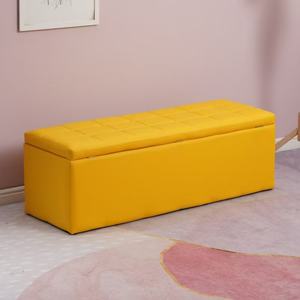 Banco Otomano Plegable para Sala de Estar, Dormitorio o Pasillo, con Tapicería de Cuero, Almacenamiento, Reposapiés, de Lujo - Product Image 2