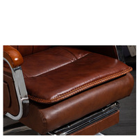 Fauteuil de Bureau Ergonomique de Direction en Cuir à Dossier Haut, Pivotant et Inclinable avec Massage et Roulettes