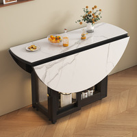 Table à manger ronde pliante en bois massif moderne, multifonctionnelle, portable et extensible pour les petites maisons