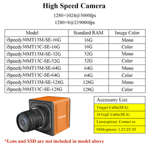 Hiệu Suất Cao Độ Nhạy Cao 1280X1024 3000FPS Chuyển Động Chậm Công Nghiệp CMOS Tốc Độ Cao Theo Dõi Máy Ảnh Cho Hàn - Product Image 3