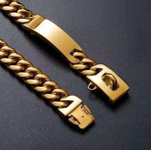 <span class=keywords><strong>Collar</strong></span> para mascotas glamuroso y resistente en tonos dorados con diseño de cadena gruesa Cierre seguro y etiqueta adorable en forma de hueso para perros - Product Image 5