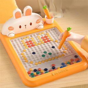 Çocuklar erken aydınlanma eğitim seyahat oyuncak havuç kalem mıknatıslar boncuk manyetik çizim kurulu tavşan - Product Image 2