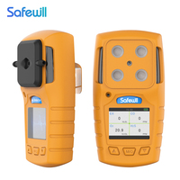 Detektor Gas Safewill Wholesale 4 in 1 H2S CO O2 EX, Monitor Formaldehida CO2, Analisa Gas Industri, Detektor Gas Multi Portabel