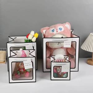 Sang Trọng Cửa Sổ Mở Trong Suốt Món Quà Kỳ Nghỉ Túi Con Rối Đồ Chơi Bao Bì Tùy Chỉnh Kraft Túi Giấy - Product Image 4