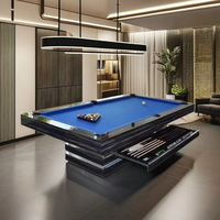 Professioneller 7ft & 9ft Billardtisch aus Massivholz mit Schieferplatte, Echtledertaschen und Samt-Tuch