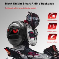 Productos promocionales App Programación Bluetooth Control Hardshell Motocicleta Mochila impermeable con ojos Pantalla LED para la venta