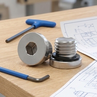 Prix d'usine JINZHIZE Bouchons de vidange hexagonaux à douille PT NPT, bouchons de tuyau à vis, finition brute, attaches étanches