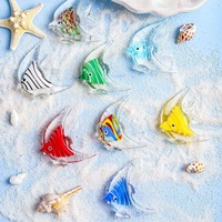 Sculpture de poisson en verre soufflé à la main de Murano, figurine artistique, statue, ornement animal marin, décoration d'intérieur, décoration d'aquarium de bureau