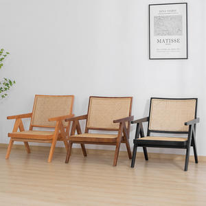 Silla de salón de caña de mimbre con diseño de brazo de madera maciza de alta calidad, silla de comedor de estilo moderno para café de Hotel o uso en la sala de estar - Product Image 1
