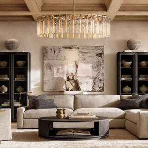 Banquet Hall Hotel Large Round Iron LED Chandelier Designer Villa Luxury Living Room Big Modern Glass 60" Chandelier - Product Image 5