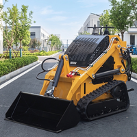 Mini-Kompaktlader mit Radantrieb, Benzinmotor, CE EPA Euro 5, für Schneeräumung, Landschaftsbau und Gartenarbeit, mit Anbaugeräten