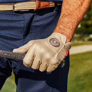Gants de golf pour hommes en cuir véritable souple de haute qualité, imperméables, antidérapants, avec sangle de poignet réglable, en cuir Cabretta, vierges, pour le sport - Product Image 4