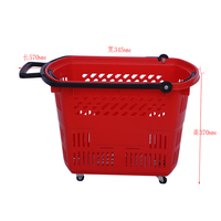Panier de courses pliable à 4 roues en plastique écologique, capacité 50L, 2 poignées, conception à tirer, logo personnalisé pour une marque garantie