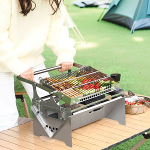 <span class=keywords><strong>Barbecue</strong></span> à <span class=keywords><strong>charbon</strong></span> de bois facile à retourner, <span class=keywords><strong>barbecue</strong></span> portable pliable pour le camping en plein air - Product Image 2