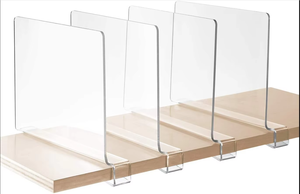 Factory Wholesale Retail Display Shelf Management Warehouse <b>Storage</b> Separator Clothe Organizer Plastic Supermarket Shelf Divider - Product Image 2