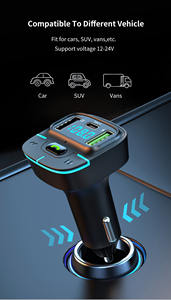 Lecteur MP3 de <span class=keywords><strong>voiture</strong></span> portable sans fil avec chargeur USB rapide 5.4, émetteur FM, appel mains libres, tuner radio combiné - Product Image 6