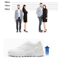 Chaussures de sport décontractées pour hommes en cuir de vachette respirant avec mousse et maille, rehaussant la taille de 7 cm – Prix usine, vente chaude
