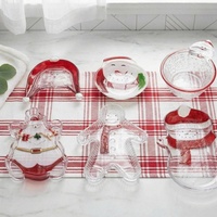 Pot en verre hermétique pour bonbons et fruits, idéal pour Noël, conteneur alimentaire, cadeau de fêtes, ustensile de cuisine de Noël
