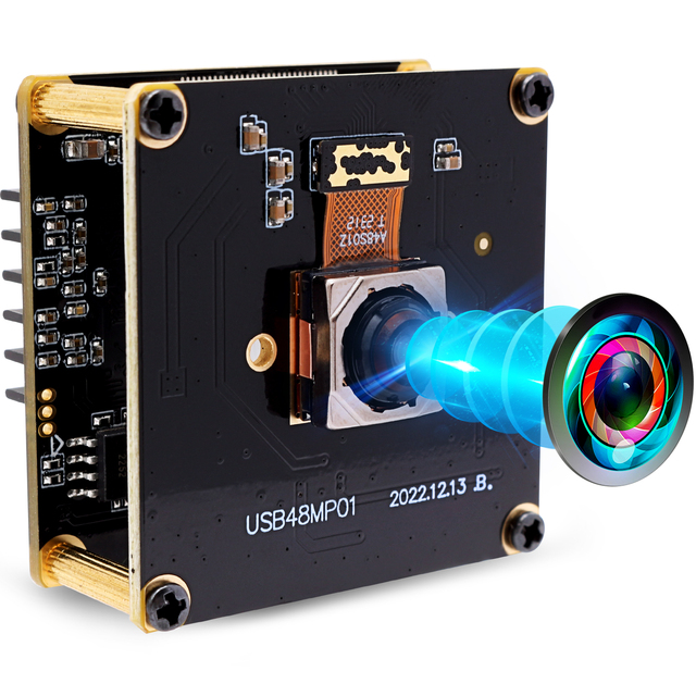 ELP 48MP USB Camera 8000X6000 Ultra HD Fast Auto Focus 8K UVC Free Driver Camera Module for Production Inspection, Document Scan