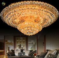 JYLIGHTING Lustre en cristal pour salon, plafonnier de style européen, lampes LED, grande lumière d'hôtel luxueux.