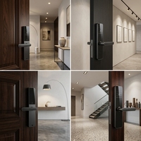 Serrure Intelligente Tuya avec WIFI pour Portes en Bois - Déverrouillage par Mot de Passe, Empreinte Digitale et Carte, Stockage sur Carte Mémoire pour Usage Domestique et Hôtelier