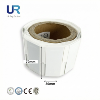 Étiquette RFID UHF anti-métal UR Tag ISO R6P 70x30mm, autocollante, étanche et résistante aux intempéries pour entrepôt et gestion des actifs de santé