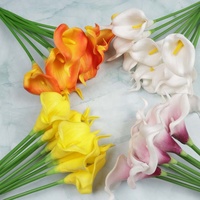 32Cm Pu Mini Calla Lily Dekorasi Buket Pernikahan Bunga Buatan Bunga untuk Dekorasi Vas Rumah