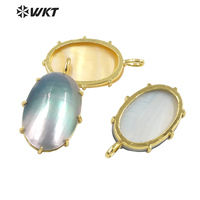 WT-JP350 WKT Classique Vintage Vente Chaude Naturel Mabe Shell Luxe Pétoncle Accessoire ForNecklace Pendentifs