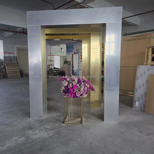 ขาตั้งเสาโค้งพีวีซีสีขาวเรียบสำหรับฉากหลังงานแต่งงานกรอบงานแต่งงาน - Product Image 3