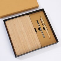 Carnet en bambou créatif avec logo personnalisé, journal A4, coffret cadeau, carnet en bambou avec stylo