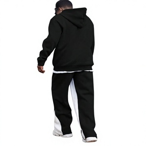 Men's Winter Breathable Streetwear Hoodie Sweatpants <b>Set</b> | Custom Logo Front Digital Printing OEM Service Plus Size 400g Fleece - Product Image 2