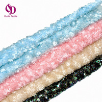 Tissu de Luxe Personnalisé Couleur Unie Haute Densité à Paillettes Brillantes Brodé Écologique Respirant Lourd pour Robes de Soirée