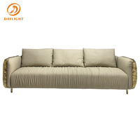 Luxus Couch Wohnzimmer Sofa Metall Messing Leder Sofa Set moderne Möbel Wohnzimmer