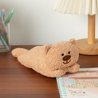 Vente en gros personnalisé ourson en peluche dessin animé porte-monnaie populaire fille petit sac pour écouteurs cadeau rouge à lèvres sac de rangement