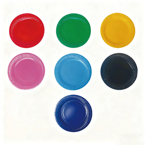 Assiettes jetables en <span class=keywords><strong>carton</strong></span> blanc biodégradable pour gâteaux et fêtes d'anniversaire, 9 et 10 pouces, personnalisables avec logo, vente en gros - Product Image 6