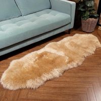 Grande Taille 110cm Tapis en Fourrure de Mouton d'Australie 100% Naturelle, Moderne, Écologique, en Peau de Mouton Véritable, Tapis en Laine Doux et Moelleux