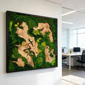 Panel de Musgo Natural Preservado en Marco de Madera, Arte Hecho <span class=keywords><strong>a</strong></span> Mano, Decoración Ecológica para Hogar, Oficina y Hotel - Product Image 5