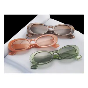 TY0502 핫 걸스 빈티지 여성 클리어 쉐이드 클래식 서클 트렌드 선글라스 여성 Oculos UV400 안경 타원형 선글라스