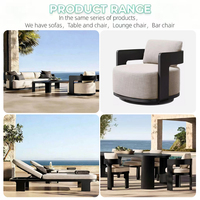 Ensemble de table et chaises d'extérieur moderne pour villa, mobilier de jardin en aluminium, table et chaises de terrasse pour hôtel, mobilier de patio, ensemble de salle à manger