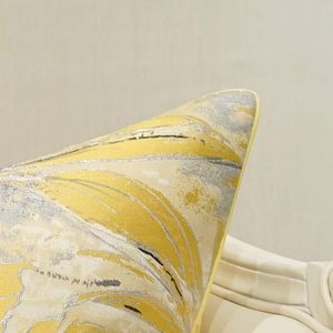Fodera per cuscino Jacquard di lusso personalizzata fodera per cuscino Patchwork con piume gialle <span class=keywords><strong>federa</strong></span> decorativa per Hotel - Product Image 2