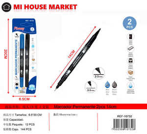 ปากกาซีดี ไดอัลทิป ไพโอนี่ 2 ชิ้นสีดำสีน้ำเงินหมึกถาวร 0.5 มม. ขนาดกลางสำหรับเขียนอุปกรณ์สำนักงานโรงเรียน - Product Image 1