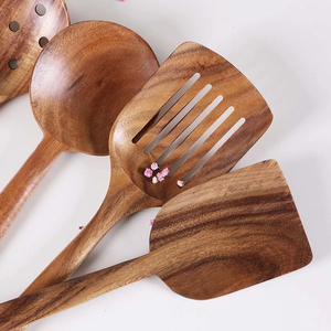 Natural Wood Spoon Ladle Long Rice Soup Cooking Stirring Spoon Solid Wood Dessert Spoon <strong>Cookware</strong> - Product Image 6